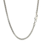 Rhodium Plated 2.5mm Sterling Silver Popcorn Style Chain (2.50 mm), view 3