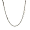 Rhodium Plated 2.5mm Sterling Silver Popcorn Style Chain (2.50 mm), view 3