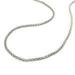 Rhodium Plated 2.5mm Sterling Silver Popcorn Style Chain (2.50 mm), view 4