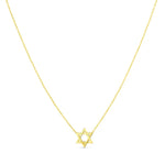 14K Yellow Gold Star of David Necklace