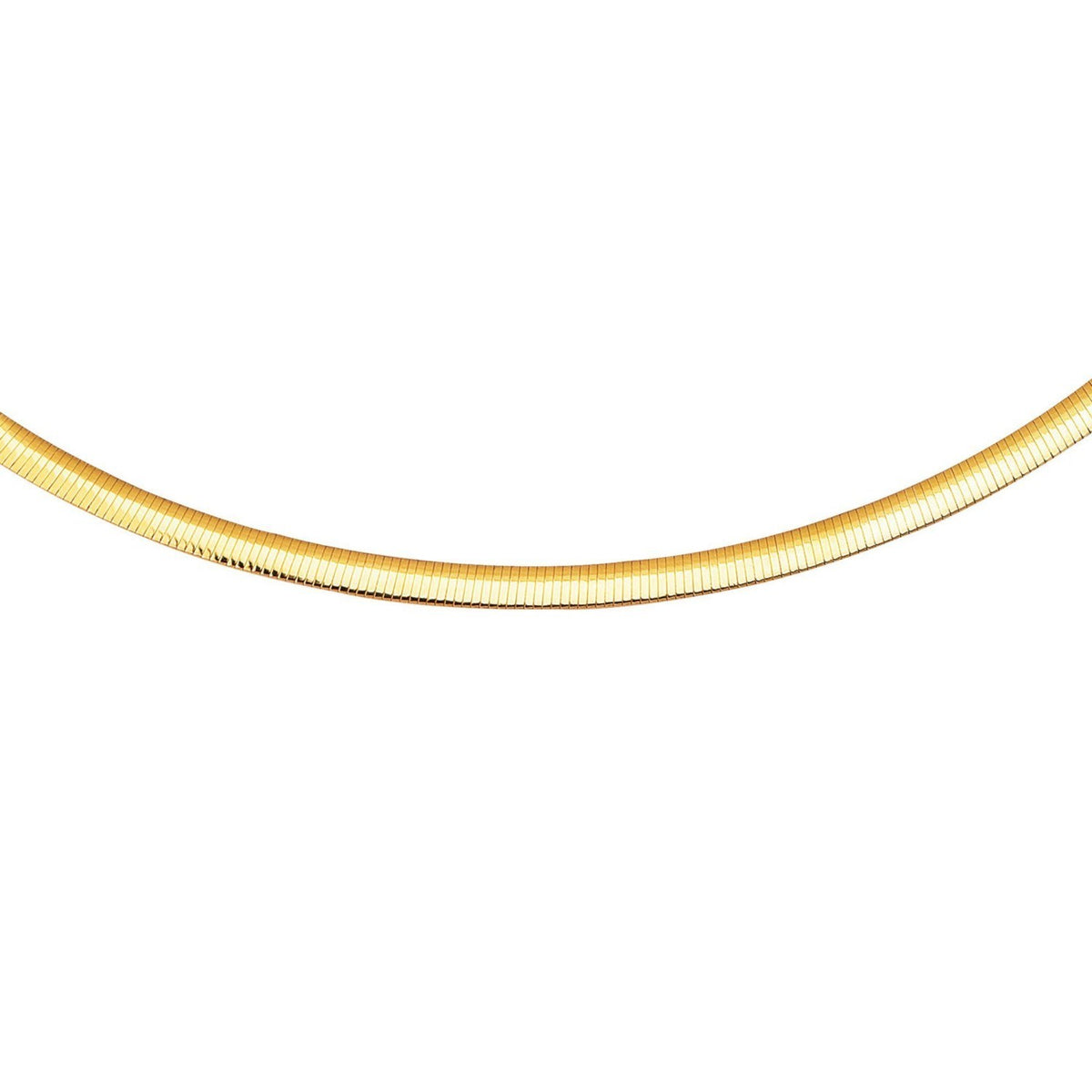 14K Yellow Gold And Silver Reversible Omega Chain Necklace (5.00 mm), view 2