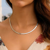 14K Yellow Gold And Silver Reversible Omega Chain Necklace (5.00 mm), view 6