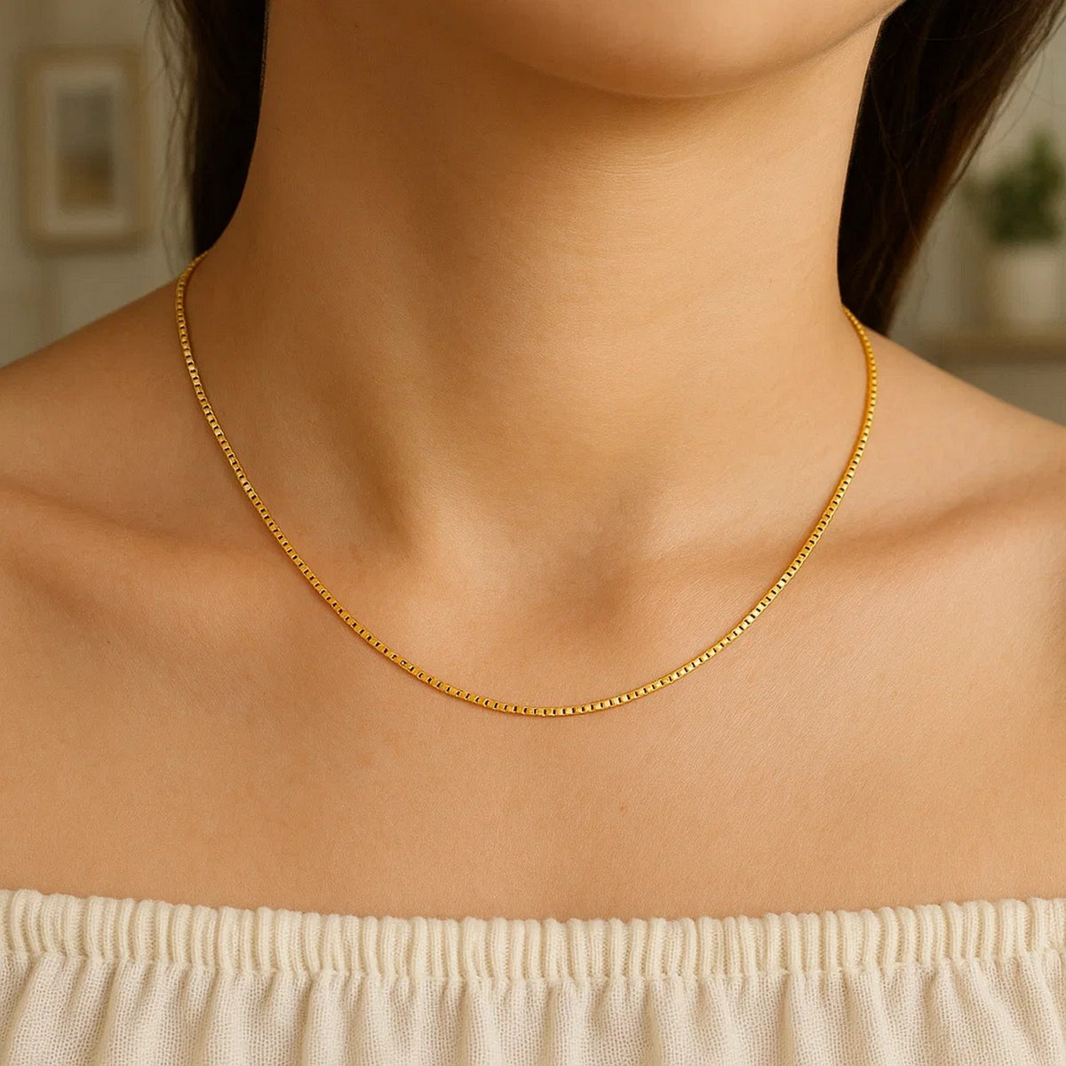 14k Yellow Gold Classic Box Chain (0.85 mm), view 18