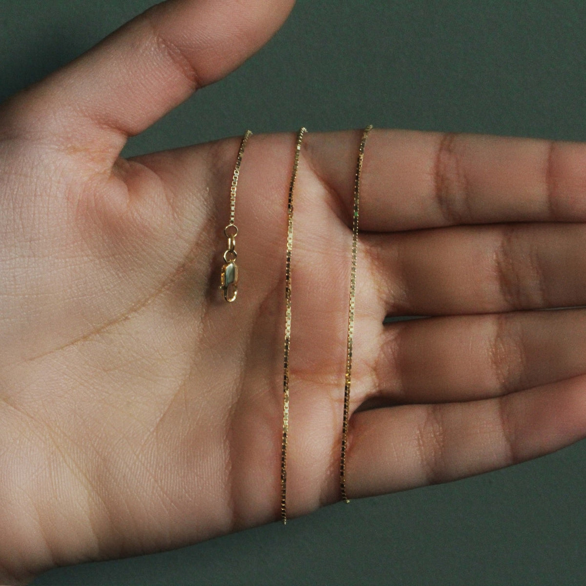 14k Yellow Gold Classic Box Chain (0.85 mm), view 6