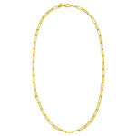 14K Yellow Gold Mini Diamante Paperclip Necklace (3.20 mm), view 2