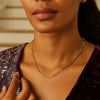 14K Yellow Gold Mini Diamante Paperclip Necklace (3.20 mm), view 4
