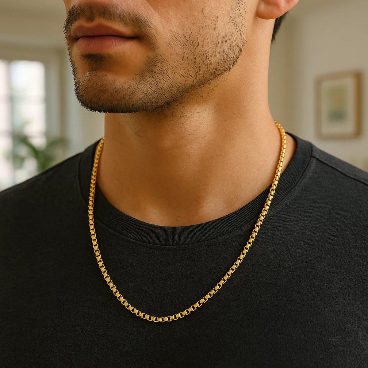 14k Yellow Gold Round Box Chain (2.5 mm), view 2