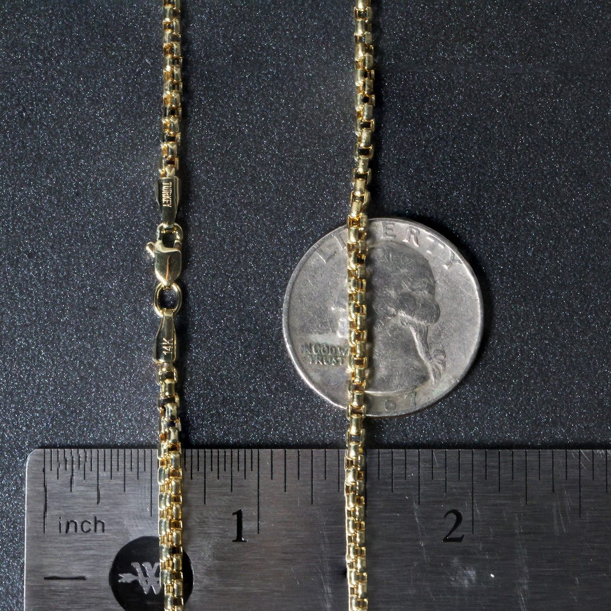 14k Yellow Gold Round Box Chain (2.5 mm), view 16