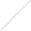 Sterling Silver Rhodium Plated Engravable ID Bar Paperclip Bracelet (2.10 mm)
