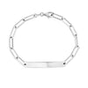 Sterling Silver Rhodium Plated Engravable ID Bar Paperclip Bracelet (2.10 mm), view 2
