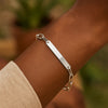 Sterling Silver Rhodium Plated Engravable ID Bar Paperclip Bracelet (2.10 mm), view 5