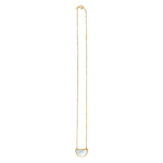 MOP Geometric Gem Half Moon Necklace in 14K Yellow Gold, view 2