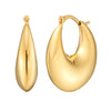 Sterling Silver Yellow Gold Plated Sculptural Crescent Hoop Earrings