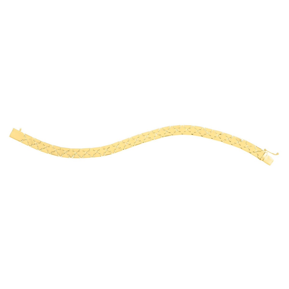 Nature Inspired Clover Bracelet in 14K Yellow Gold (6.50 mm), view 3