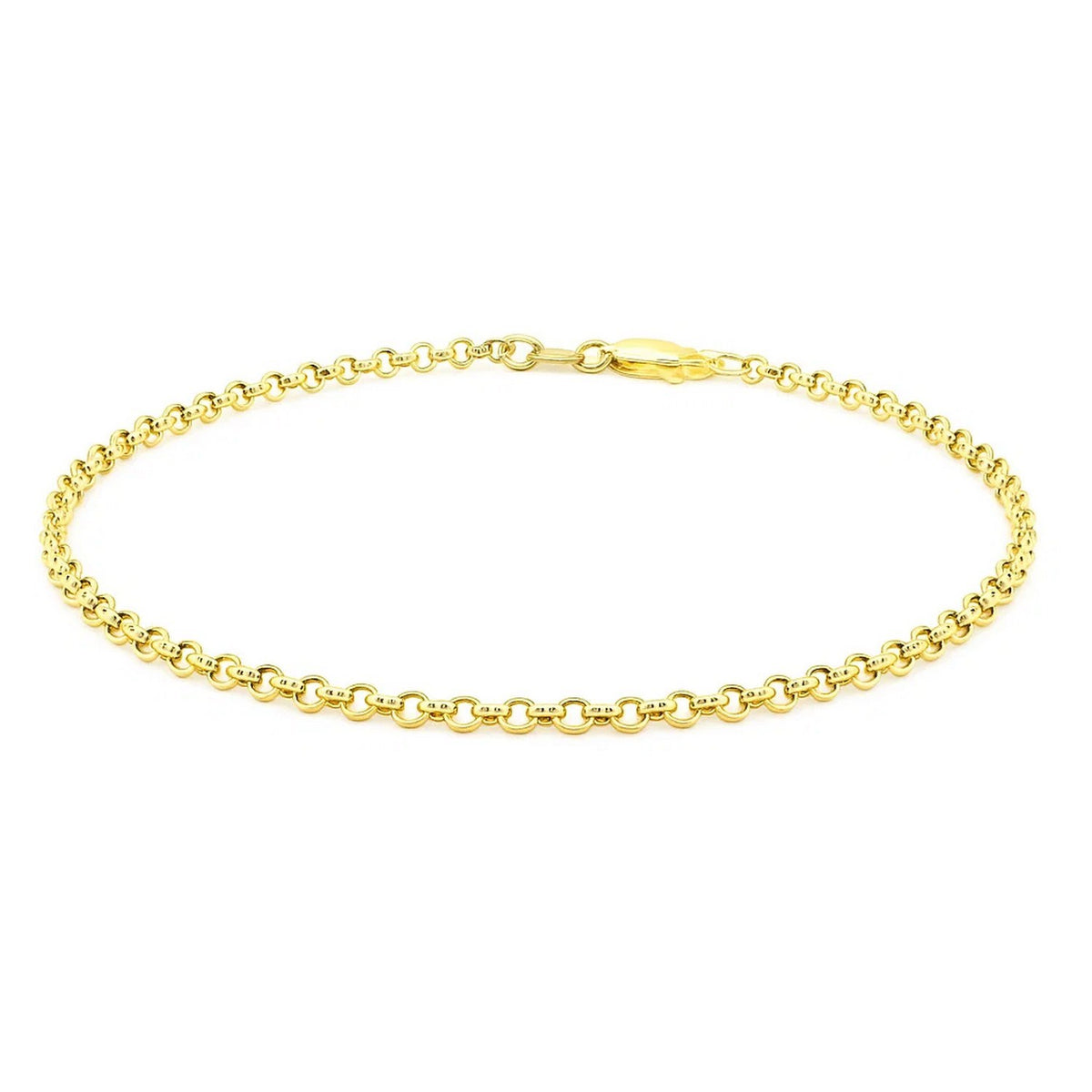 14K Yellow Gold Rolo Bracelet (2.50 mm), view 2