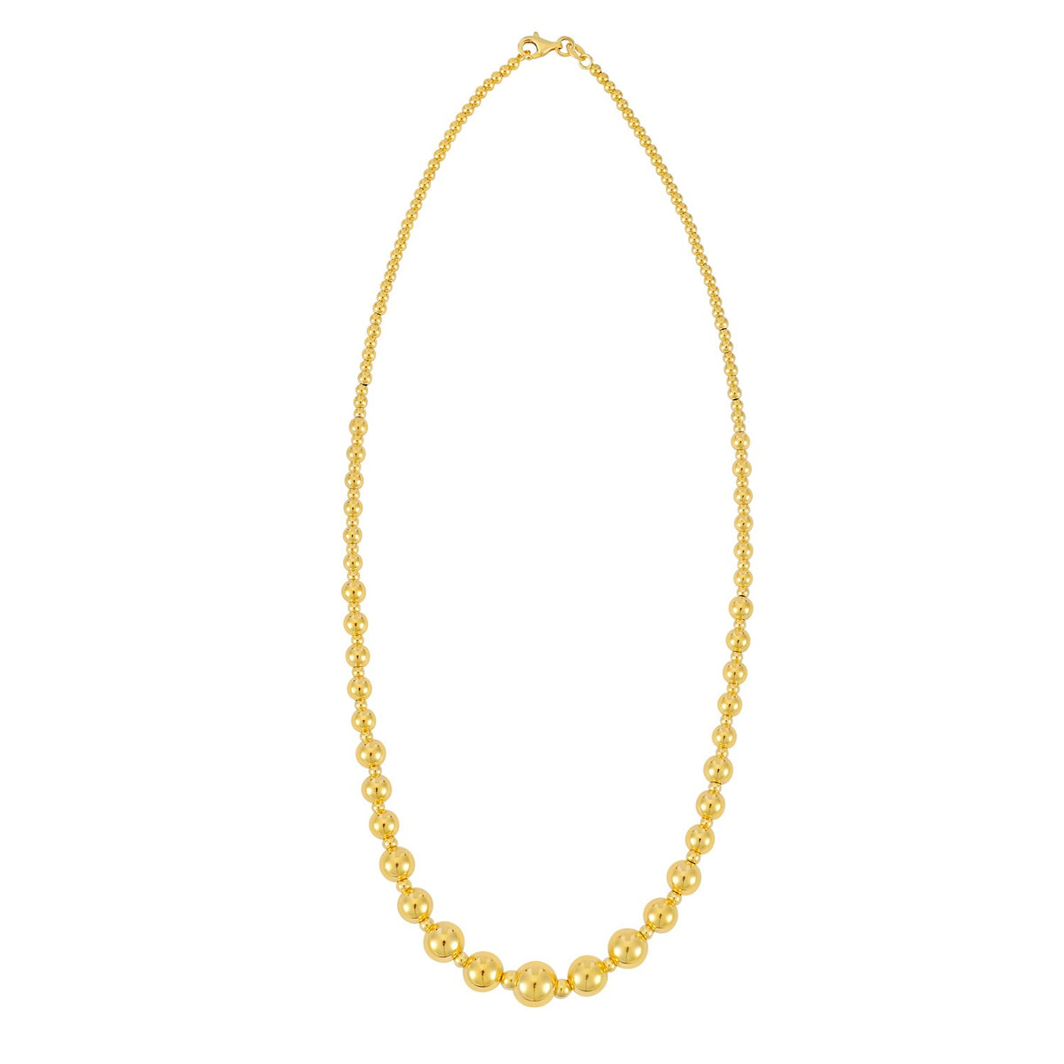 Graduated Bead Pallina Necklace in 14K Yellow Gold, view 2