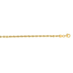 14K Yellow Gold Solid Diamond Cut Rope Bracelet (3.00 mm), view 2