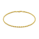 14K Yellow Gold Solid Diamond Cut Rope Bracelet (3.00 mm), view 3