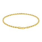 14K Yellow Gold Solid Diamond Cut Rope Bracelet (3.00 mm), view 4