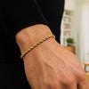 14K Yellow Gold Solid Diamond Cut Rope Bracelet (3.00 mm), view 6