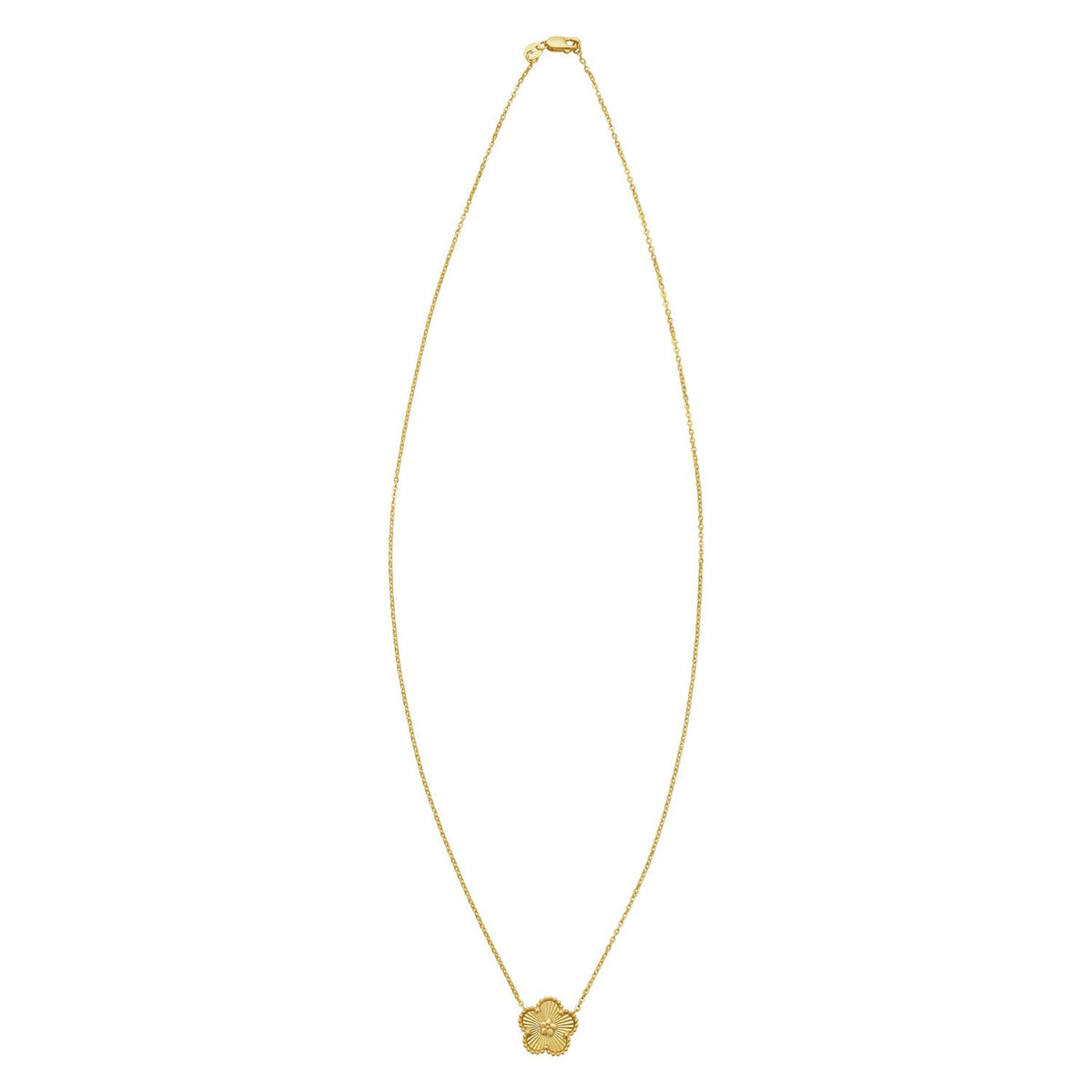 14K Yellow Gold Radiating Flower Necklace, view 2