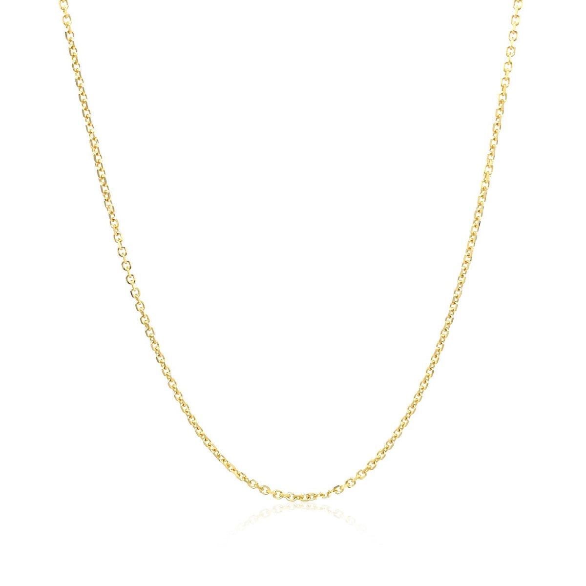 10k Yellow Gold Diamond Cut Cable Link Chain (1.10 mm), view 2