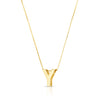14K Yellow Gold Yours Truly Block Letter Initial Y Necklace