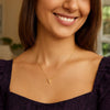 14K Yellow Gold Yours Truly Block Letter Initial Y Necklace, view 4