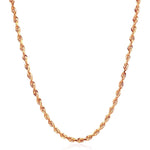 14k Rose Gold Solid Diamond Cut Rope Chain (4.00 mm), view 3