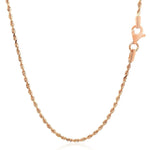 14k Rose Gold Solid Diamond Cut Rope Chain (4.00 mm), view 9
