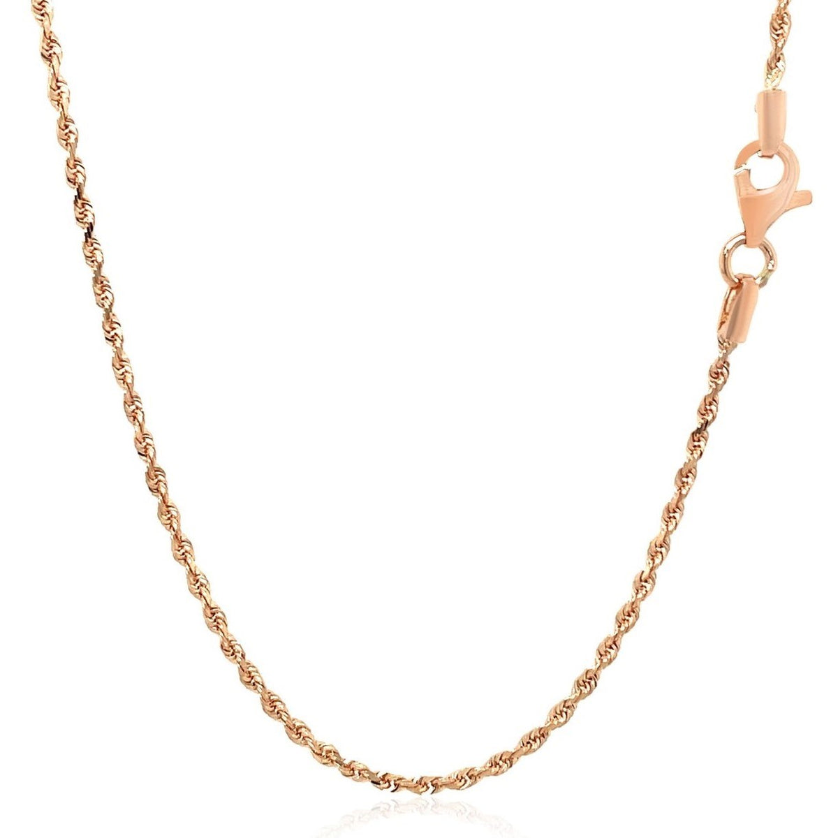 14k Rose Gold Solid Diamond Cut Rope Chain (4.00 mm), view 9