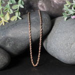 14k Rose Gold Solid Diamond Cut Rope Chain (4.00 mm), view 11