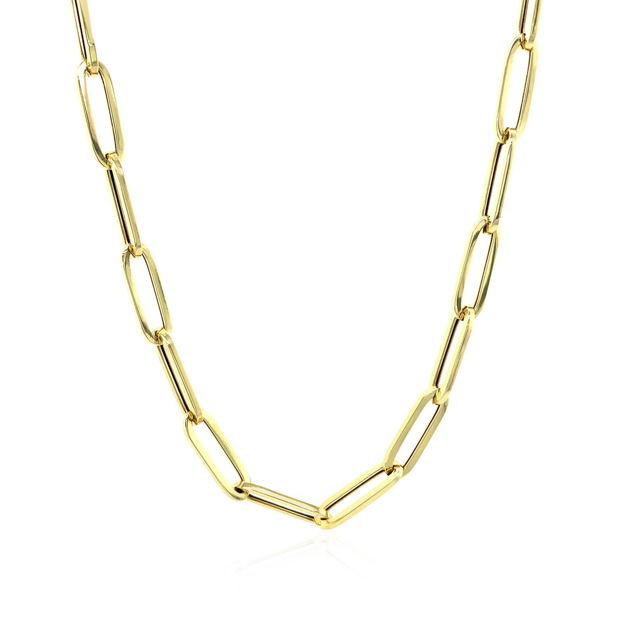 10K Yellow Gold Lite Paperclip Chain (4.20 mm), view 2