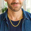 Sterling Silver Yellow Gold Plated Miami Cuban Chain (5.60 mm), view 4
