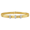 14K Yellow Gold Diamond Station Omega Cuff Bangle, view 2