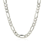 Rhodium Plated Sterling Silver Figaro Style Chain (5.40 mm), view 2