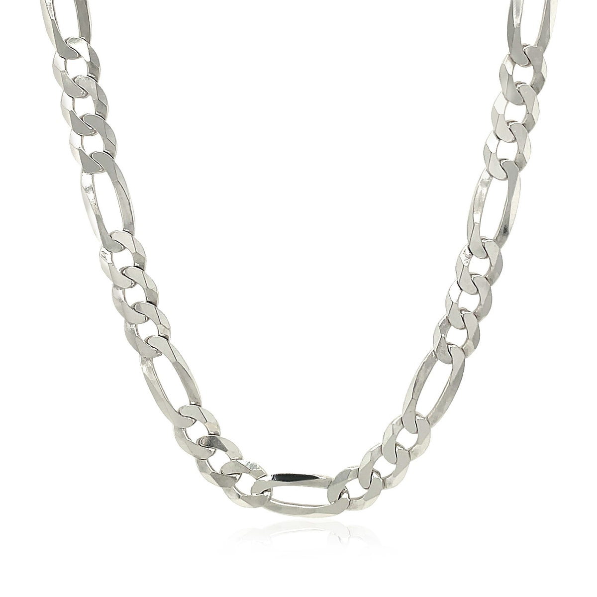 Rhodium Plated Sterling Silver Figaro Style Chain (5.40 mm), view 2