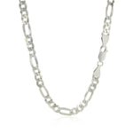 Rhodium Plated Sterling Silver Figaro Style Chain (5.40 mm), view 3
