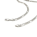 Rhodium Plated Sterling Silver Figaro Style Chain (5.40 mm), view 4