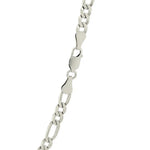 Rhodium Plated Sterling Silver Figaro Style Chain (5.40 mm), view 5