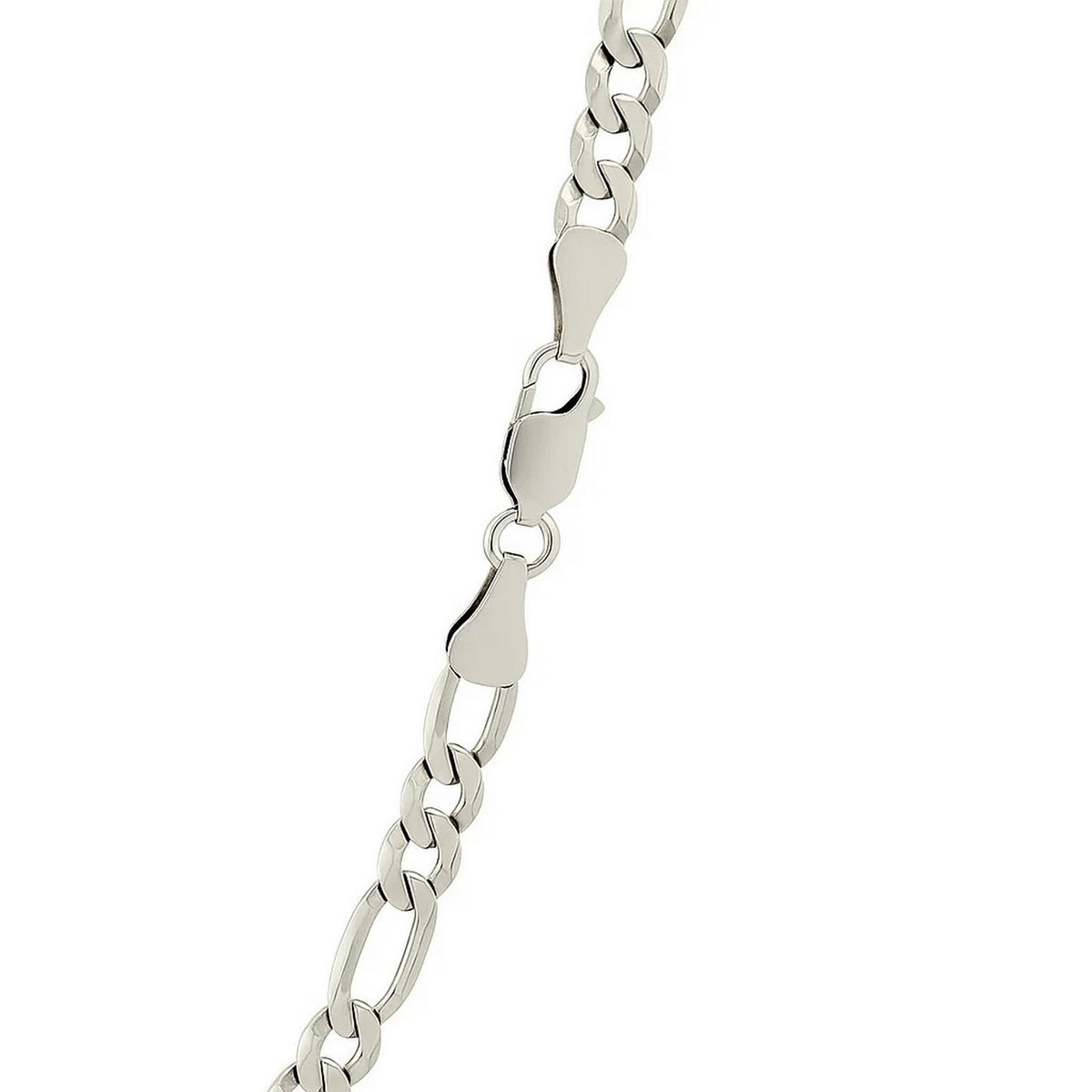 Rhodium Plated Sterling Silver Figaro Style Chain (5.40 mm), view 5