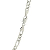 Rhodium Plated Sterling Silver Figaro Style Chain (5.40 mm), view 5