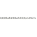 Rhodium Plated Sterling Silver Figaro Style Chain (5.40 mm), view 6