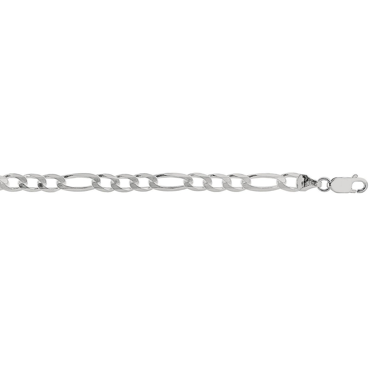 Rhodium Plated Sterling Silver Figaro Style Chain (5.40 mm), view 6