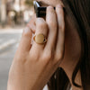 14K Yellow Gold Oval Signet Ring, view 4