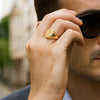 14K Yellow Gold Oval Signet Ring, view 6
