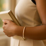 14K Yellow Gold Knife Edge Bangle, view 6