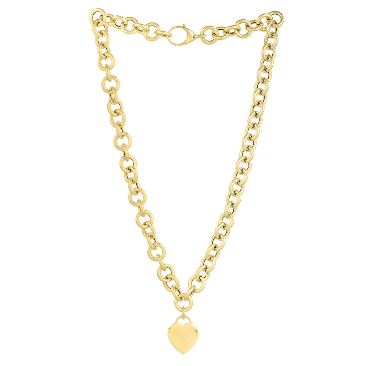 14K Yellow Gold Rolo Link Necklace (11.40 mm), view 3
