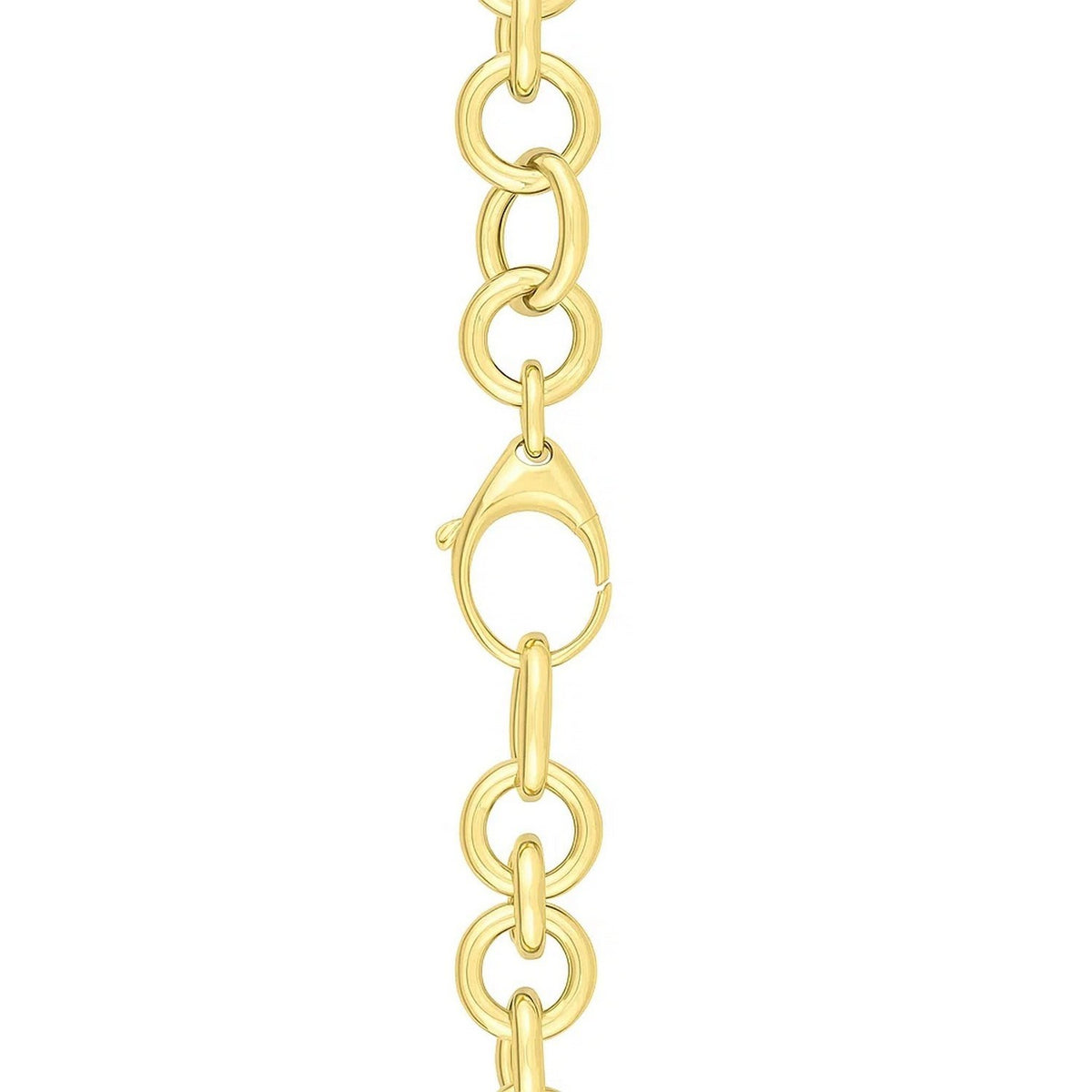 14K Yellow Gold Rolo Link Necklace (11.40 mm), view 5
