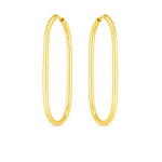 14K Yellow Gold Endless Large Paperclip Hoop Earrings, view 2